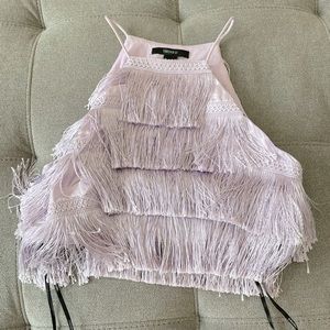 Fringe halter top